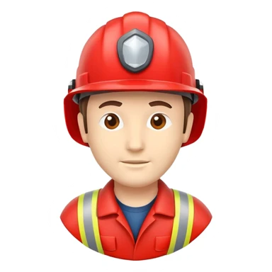 red rescue worker safety helmet sticker