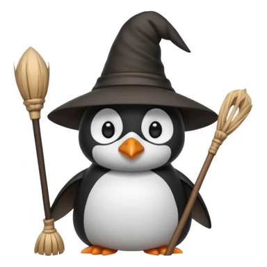 Cadı penguen sticker