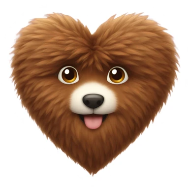 Brown fur heart sticker