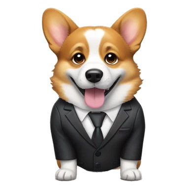 corgi with suit sticker