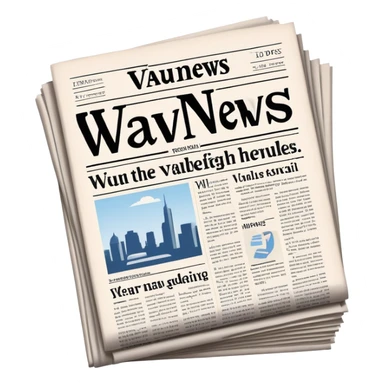 Vavinews logo with newspaper theme sticker