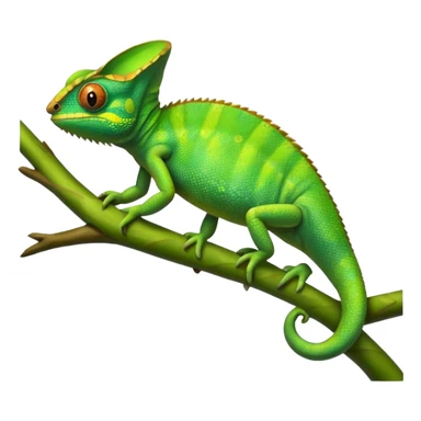 A green chameleon  sticker