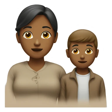 Mom and little boy sticker