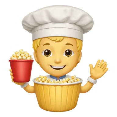 a popcorn mascot sticker