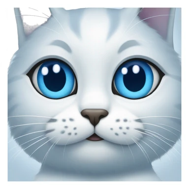 blue love, white love, cat, sticker