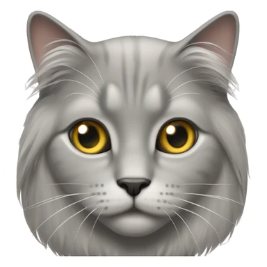 grey brittish long hair cat  sticker