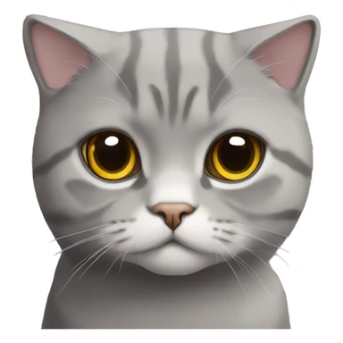 Scottish fold grey cat sticker
