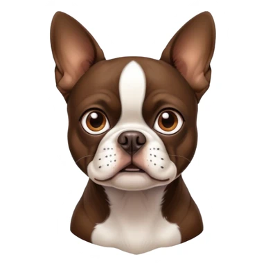 Brown Boston terrier  sticker