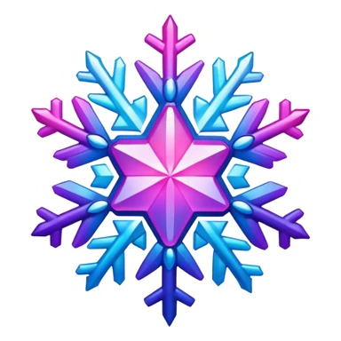 Gradient iridescent Pink violet blue star snowflake  sticker