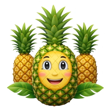 olympic rings in front of a smiling pineapple wearing a gold medal sticker