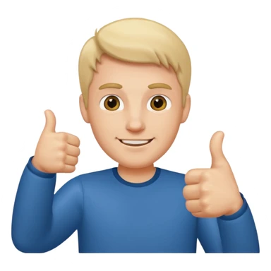 man giving a thumbs-up sticker