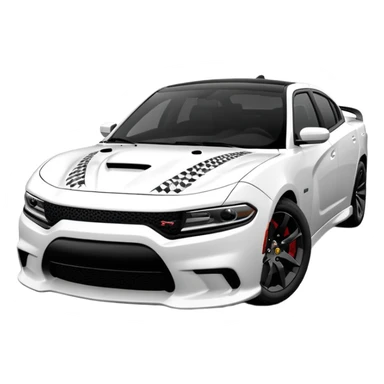 CHARGER DOSH HellCat SRT white and Pattern on the side of the logo Lynx with Black Control 4k, 8k sticker