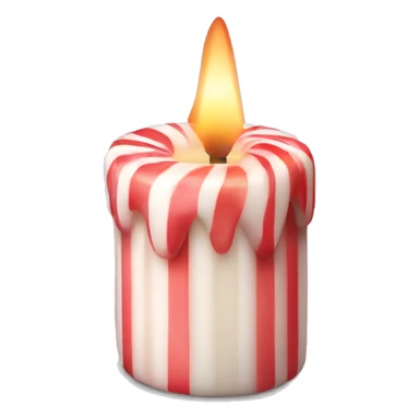 candle with candy cane design  sticker