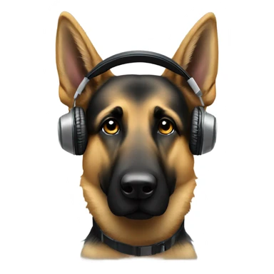 German Shepherd who wears headphones and is a DJ. sticker