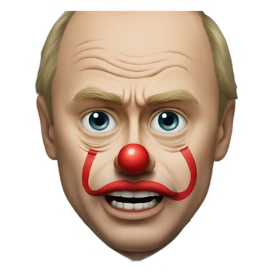 angry Putin as a clown sticker