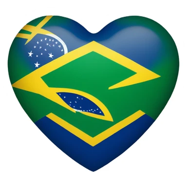 Heart with the brazil flag sticker