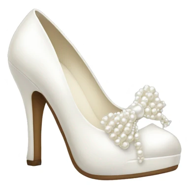 White heels with pearls and bows sticker