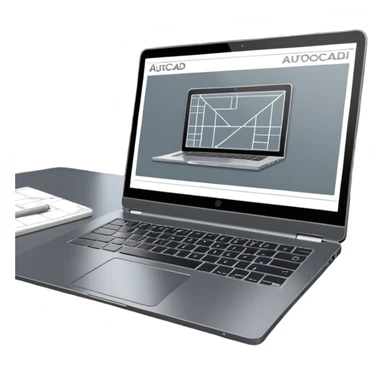 create an emoji of a laptop that has the program autocad architectural drawings on the laptops screen sticker
