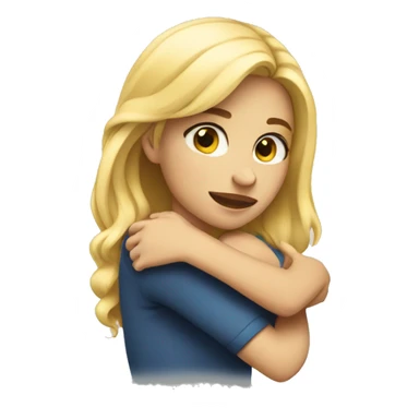 blonde girl hugging herself sticker
