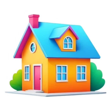 colorful house minimal logo sticker