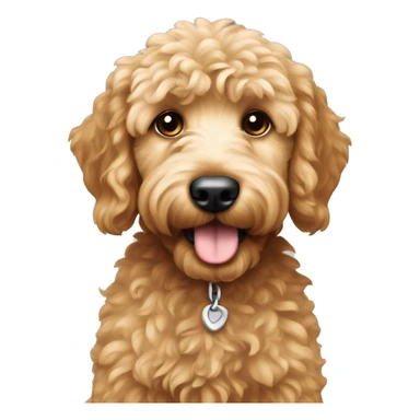 mini goldendoodle dog emoji sticker