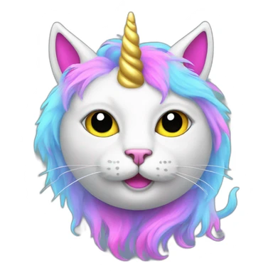 cat unicorn neon sticker