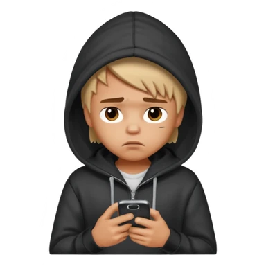 a PRETTY BRATZ boy using his phone and looking sad sticker