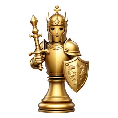 golden knight chess piece sticker