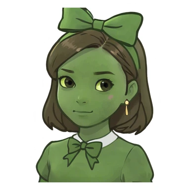 A Girl with brown straight hair and brown eyes sticker