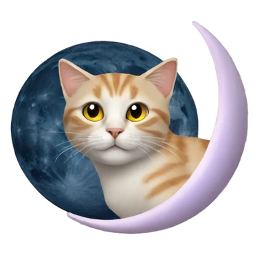 cat on moon with stara sticker