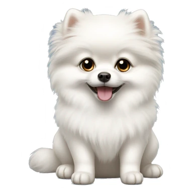 white Pomeranian puppy sticker