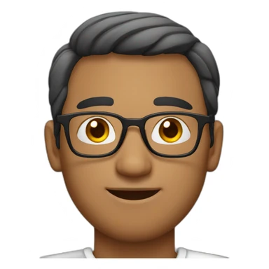 indian man fair skin salt and pepper hair half-rimmed glasses sticker