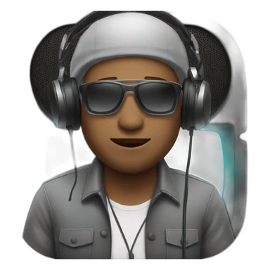 Man playing dj sticker