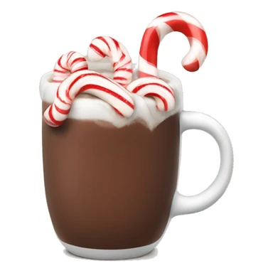 Hot chocolate with candy cane sticker