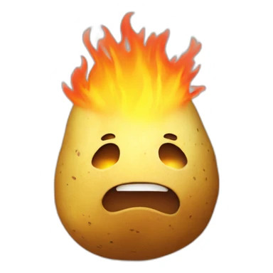 potato on fire sticker