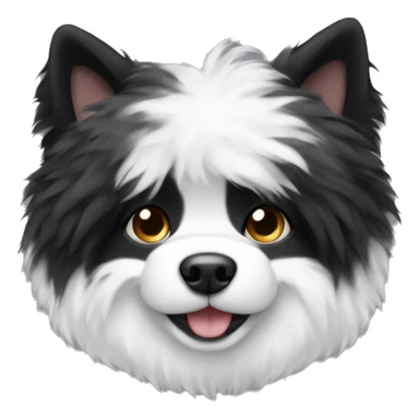 black and white dog fluffy  sticker