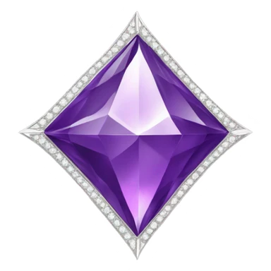 purple diamond star with silver margins sticker