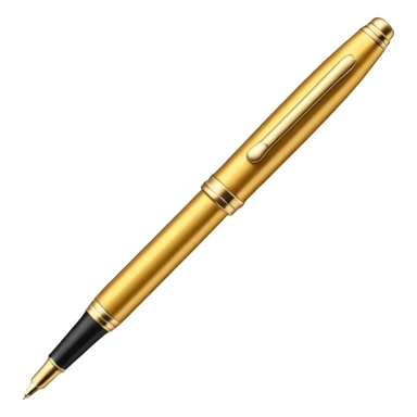 3D perspective academic premium golden ink pen sticker
