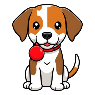 Beagle with toy in mouth  sticker
