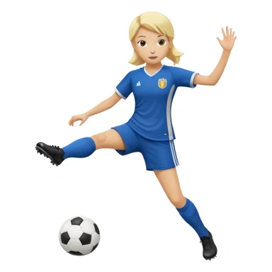 blond soccer girl, kicking a ball sticker