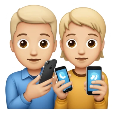 Holding two phones sticker
