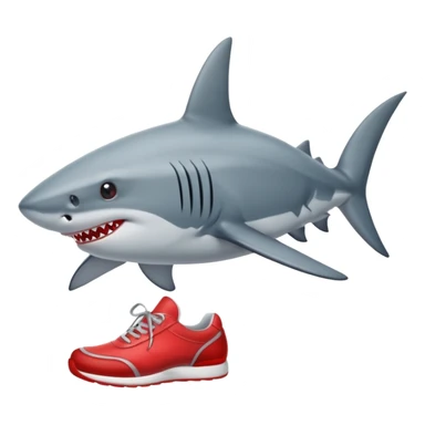 Shark wearing red shoes sticker