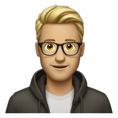 a guy fashion very strogman with glasses, he is a developper sticker