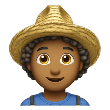 Garçon avec un chapeau de paille sticker