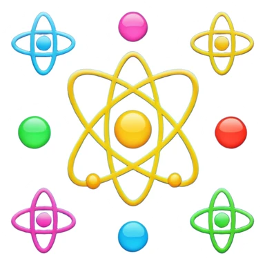 Generate 8 unique emoji-style icons representing chemical element tiles, atomic symbols, colorful science grid blocks, and laboratory chemistry themes. sticker