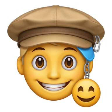 logo of Trap Capos de Noriel, emoji style, smiling face with cap and trap details, vivid colors, no text sticker