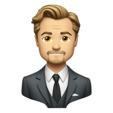 leonardo dicaprio cartoon wearing suit sticker