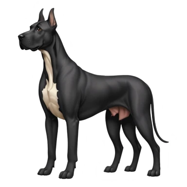 Black Male Great Dane with cropped ears in a show stance sticker