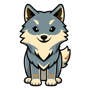 gray wolf face, front view sticker