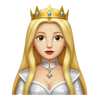 Katharina Siegel, Mistress of Vlad Tepes with long golden blonde hair, white sequin outfit sticker
